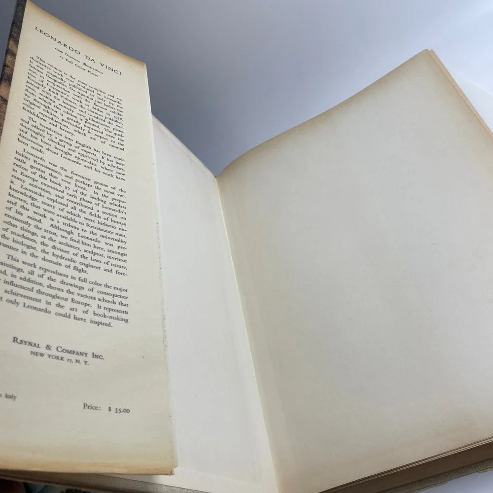 Leonardo Da Vinci Art Book 1956 Istituto Geografico De Agostini Printed in Italy